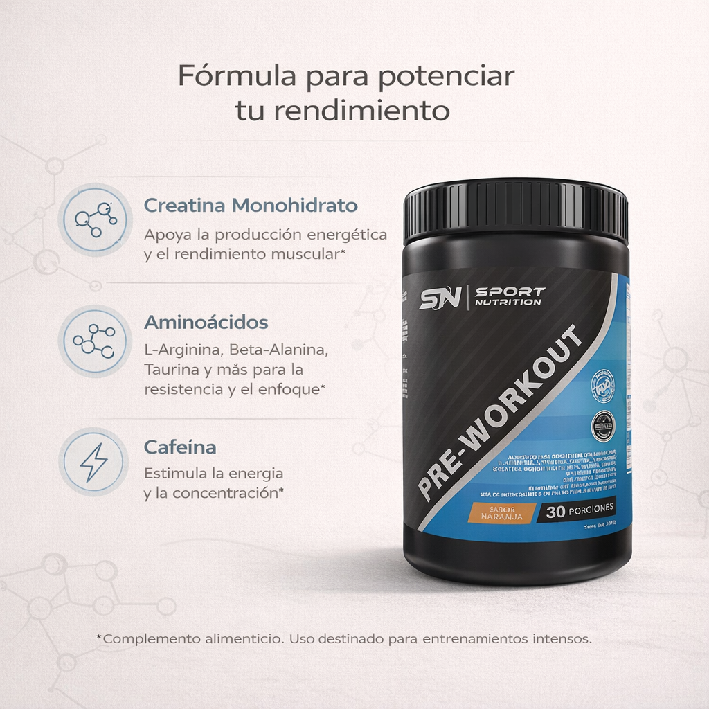 Pre-Workout – Energía, potencia y resistencia para tus entrenamientos | 300 g