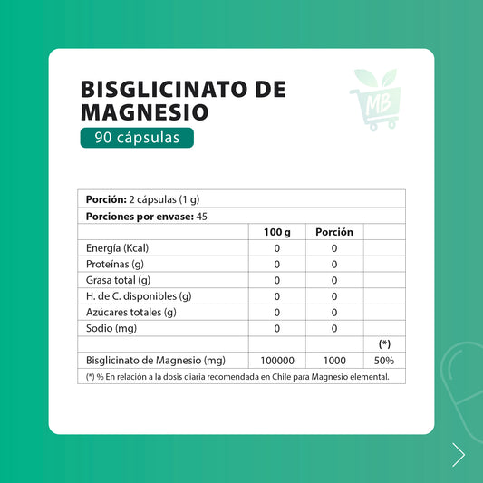 Bisglicinato de Magnesio – Alta absorción | 90 cápsulas