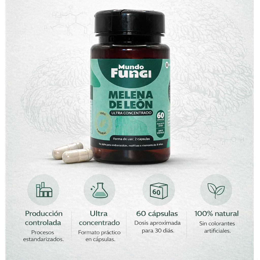 Cápsulas de Melena de León – Ultra Concentrado (60 caps)