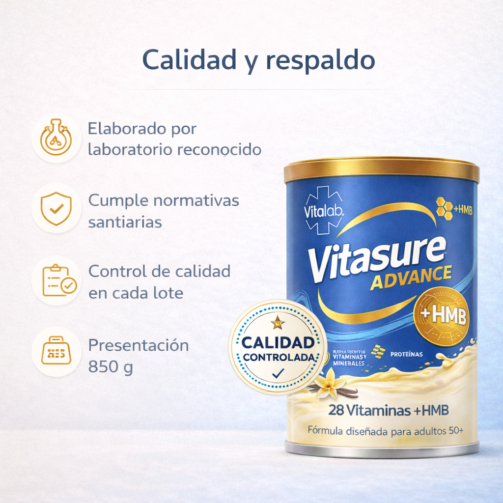 Vitasure Advance - Nutrición avanzada con HMB y 28 vitaminas | 850g