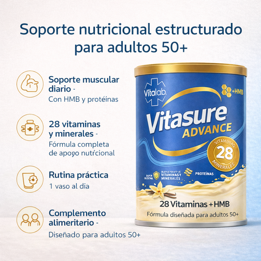 Vitasure Advance - Nutrición avanzada con HMB y 28 vitaminas | 850g