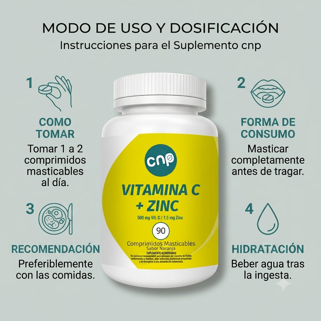 Vitamina C 500 mg + Zinc 7.5 mg – Refuerzo inmunológico diario | 90 cápsulas