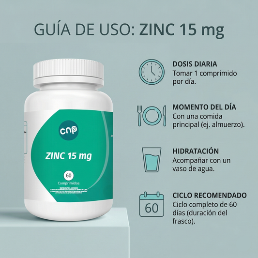 Zinc 15 mg – Refuerzo inmunológico diario | 60 cápsulas