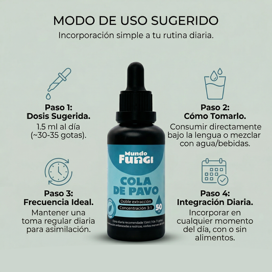 Extracto de Cola de Pavo en gotas – Doble Extracción 3:1 (50 ml)