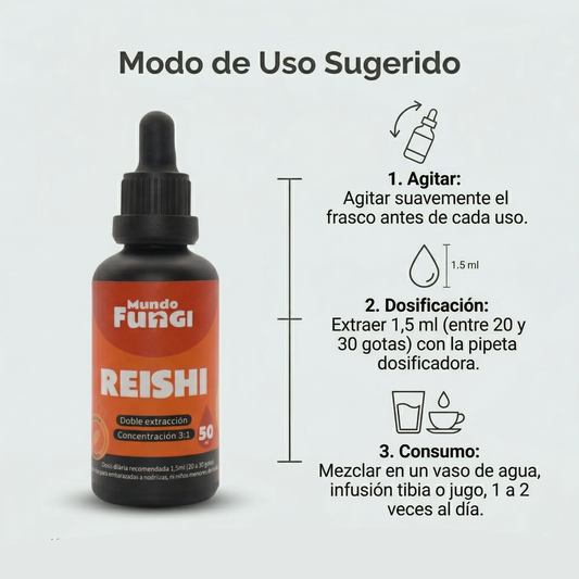 Extracto de Reishi en gotas – Doble Extracción 3:1 (50 ml)