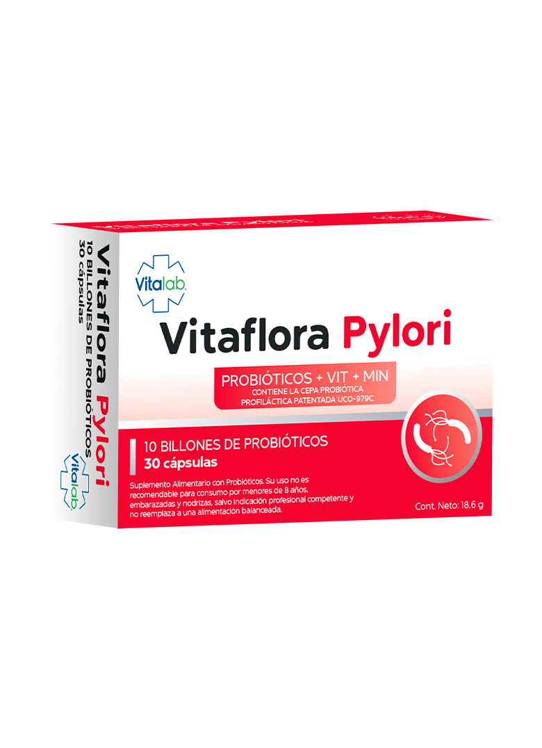 Vitaflora Pylori – Apoyo digestivo avanzado y control de Helicobacter pylori | 30 cápsulas
