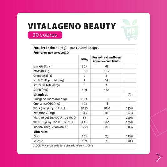Vitalageno – Colágeno hidrolizado (Beauty · Pure · Senior) | 30 sobres