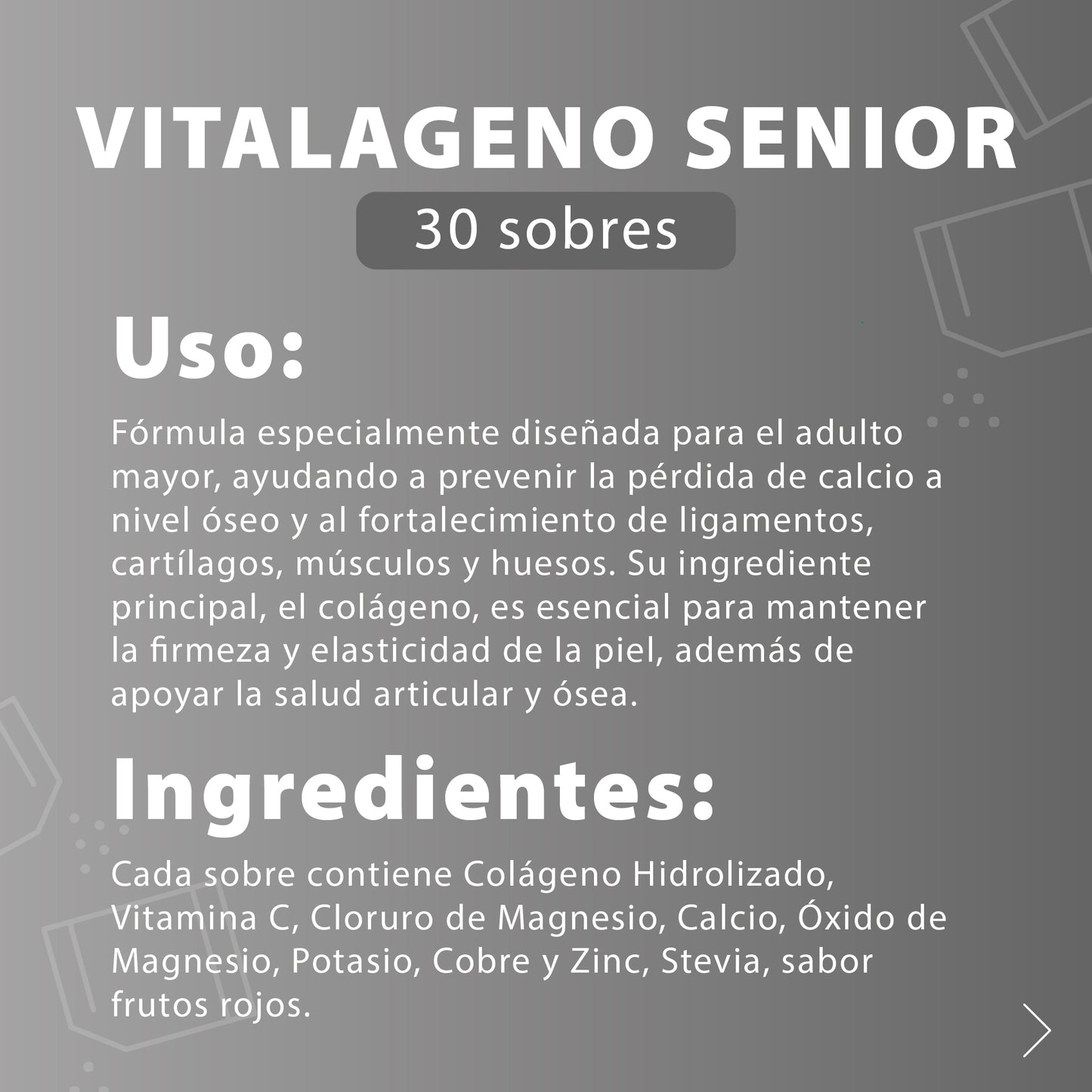 Vitalageno – Colágeno hidrolizado (Beauty · Pure · Senior) | 30 sobres
