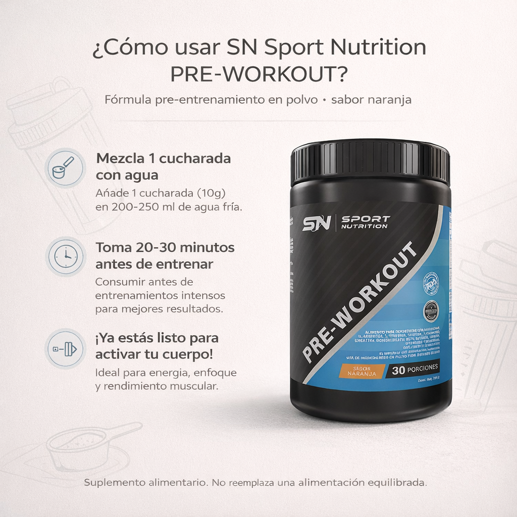 Pre-Workout – Energía, potencia y resistencia para tus entrenamientos | 300 g