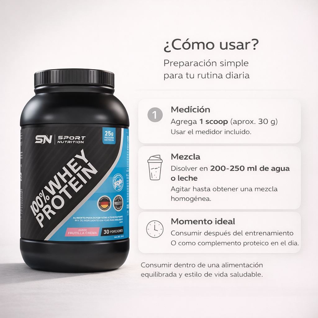 100% Whey Protein Frutilla Crema – Nutrición y Potencia para tu Entrenamiento | 1000 g