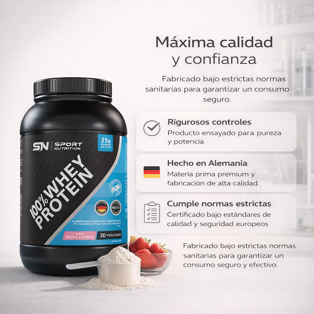 100% Whey Protein Frutilla Crema – Nutrición y Potencia para tu Entrenamiento | 1000 g