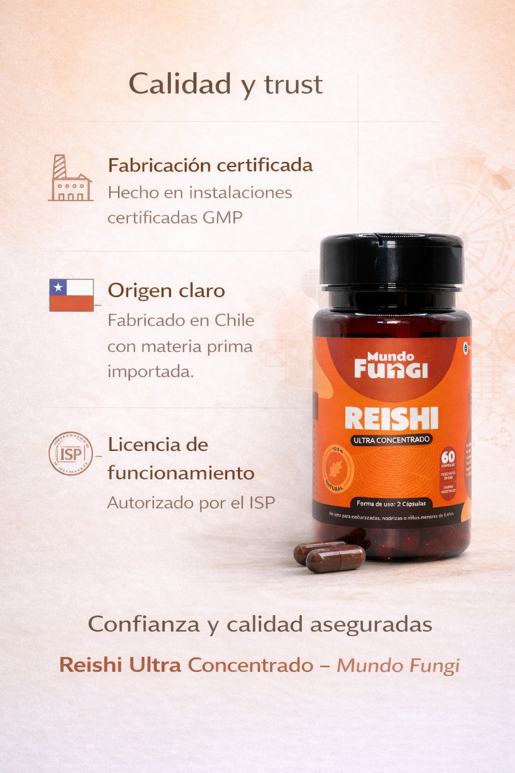 Cápsulas de Reishi – Ultra Concentrado (60 caps)
