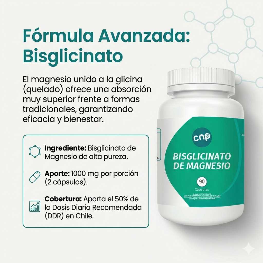 Bisglicinato de Magnesio – Alta absorción | 90 cápsulas