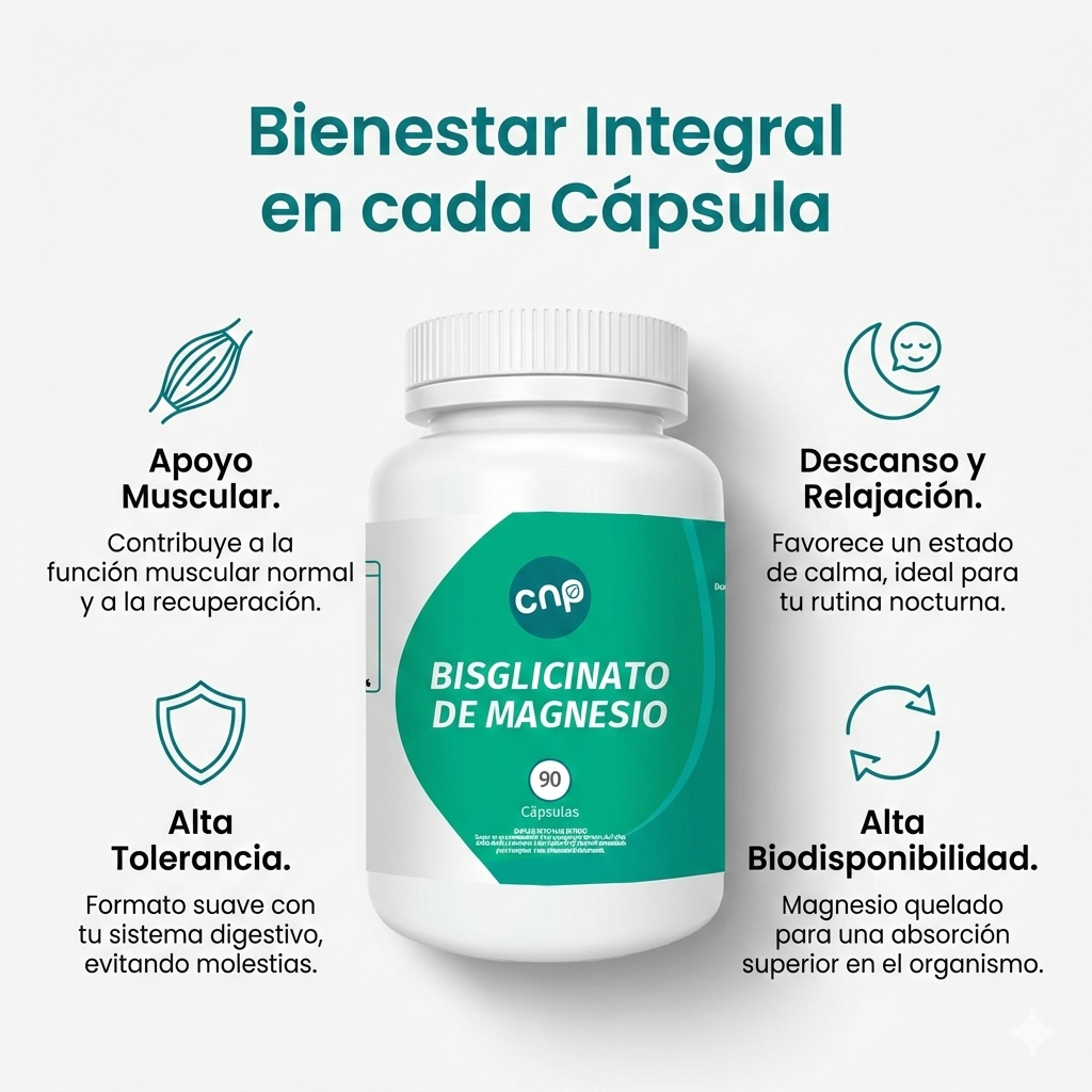 Bisglicinato de Magnesio – Alta absorción | 90 cápsulas