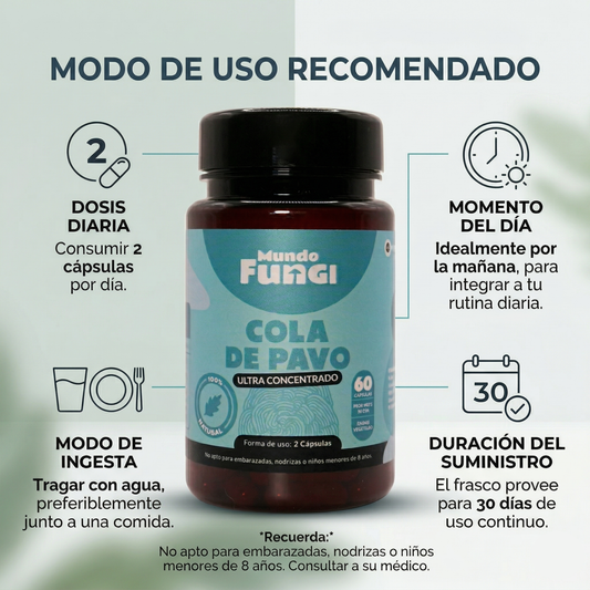 Cápsulas de Cola de Pavo – Ultra Concentrado (60 caps)