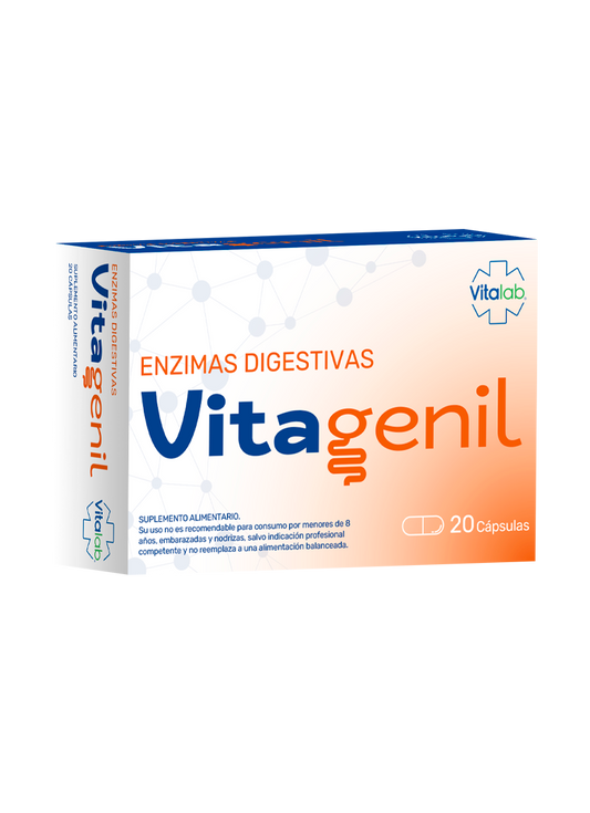 Vitagenil – Enzimas digestivas para bienestar gastrointestinal | 10 cápsulas
