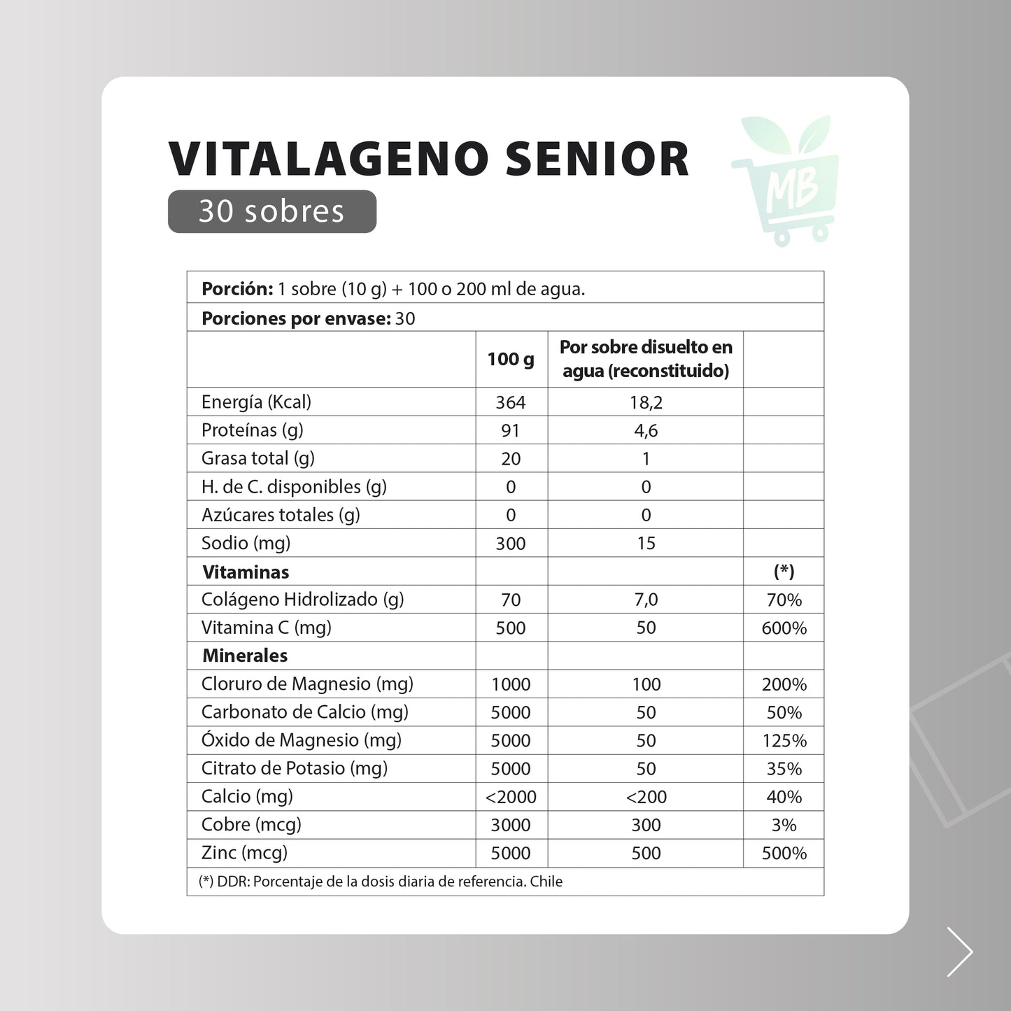 Vitalageno – Colágeno hidrolizado (Beauty · Pure · Senior) | 30 sobres