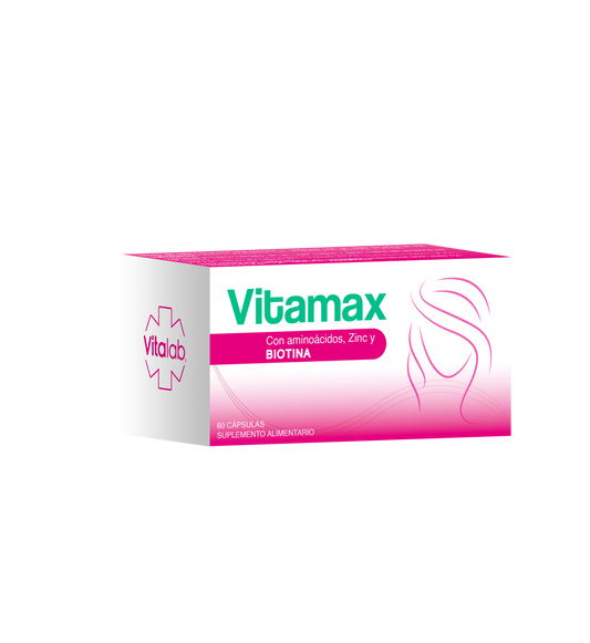 Vitamax – Fortalecimiento de cabello, piel y uñas | Con aminoácidos, zinc y biotina