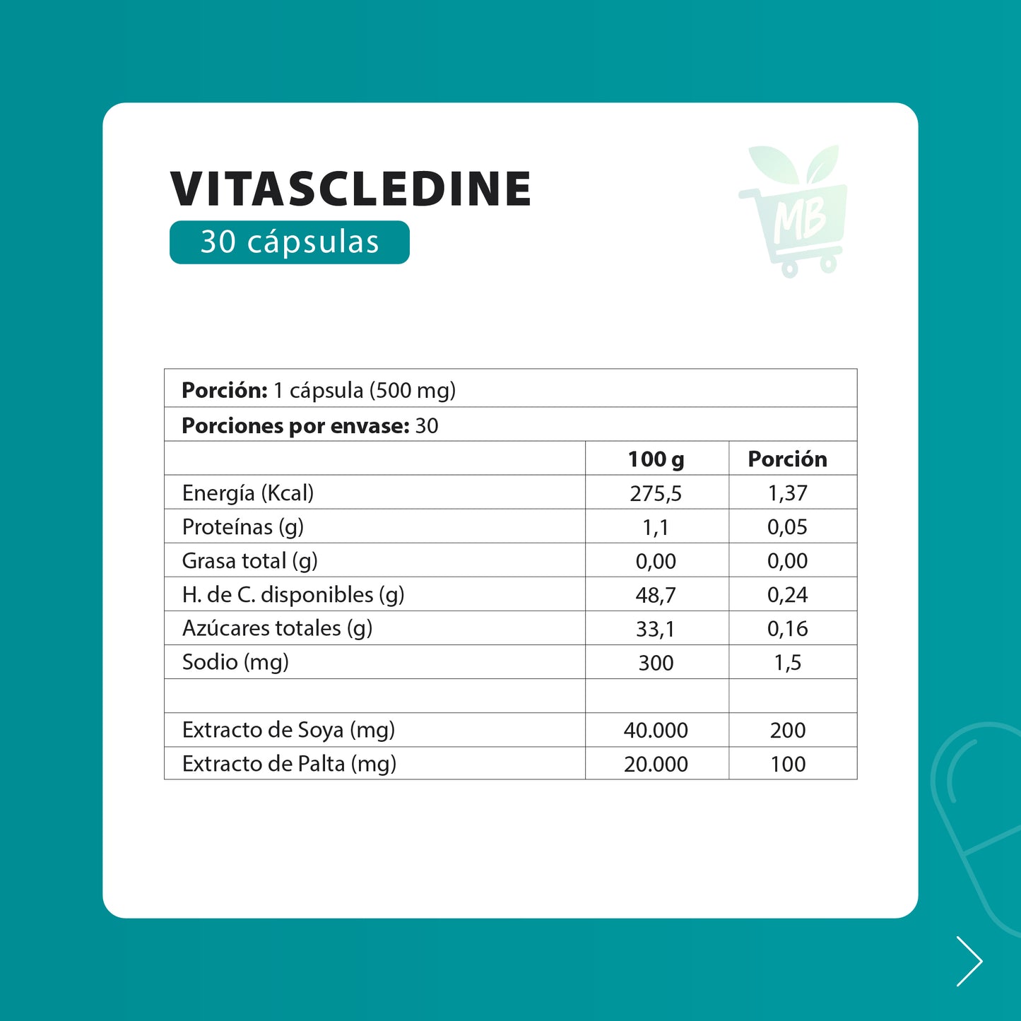 Vitascledine – Soporte articular natural | 30 cápsulas